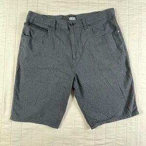 Vans Men's Navy Gray Herringbone Pinstripe Casual Shorts 34